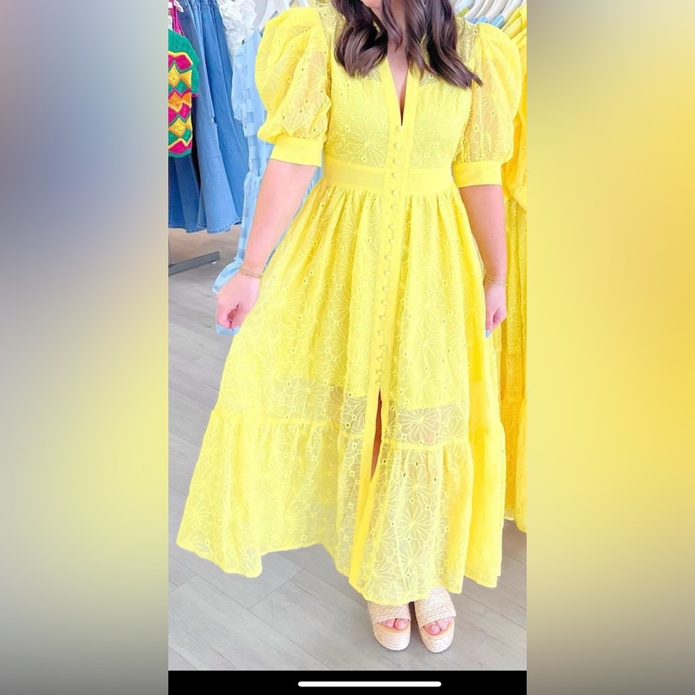 Yellow midi dress